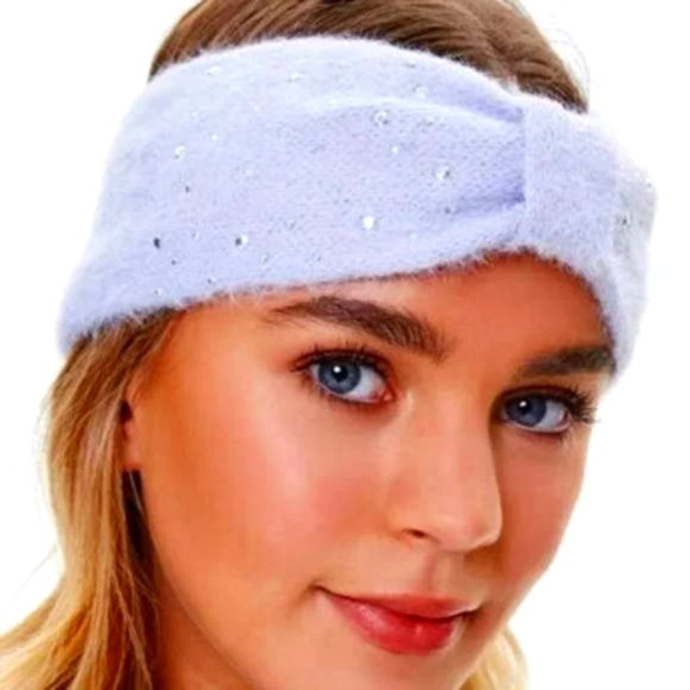 NEW Trendy Gemstone Sparkle Headwrap Stretch Ear Warmer Winter Headband Soft Fur